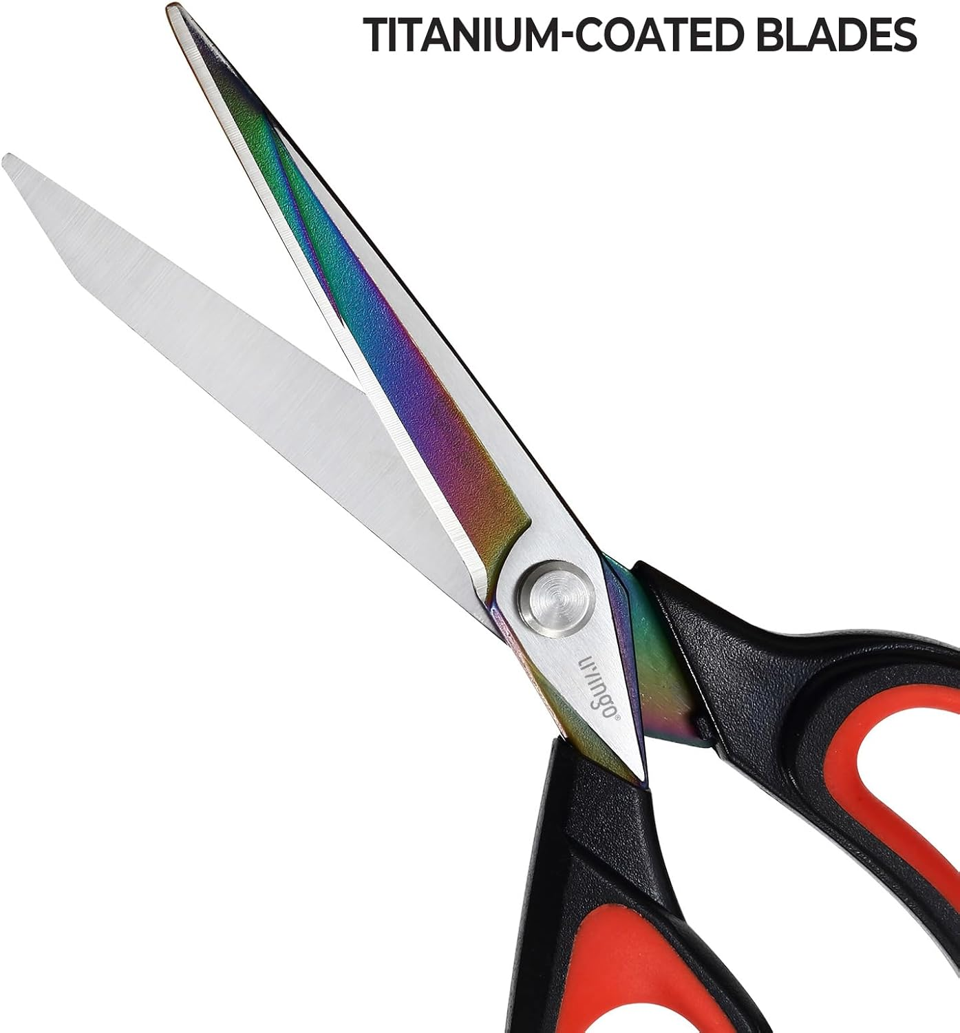 LIVINGO Left Handed Fabric Scissors - 9.5 Inch Sharp Titanium Coated Stainless Steel Sewing Shears for Crafting Office Dressmaking Cutting Clothes, Leather, Paper image number 1