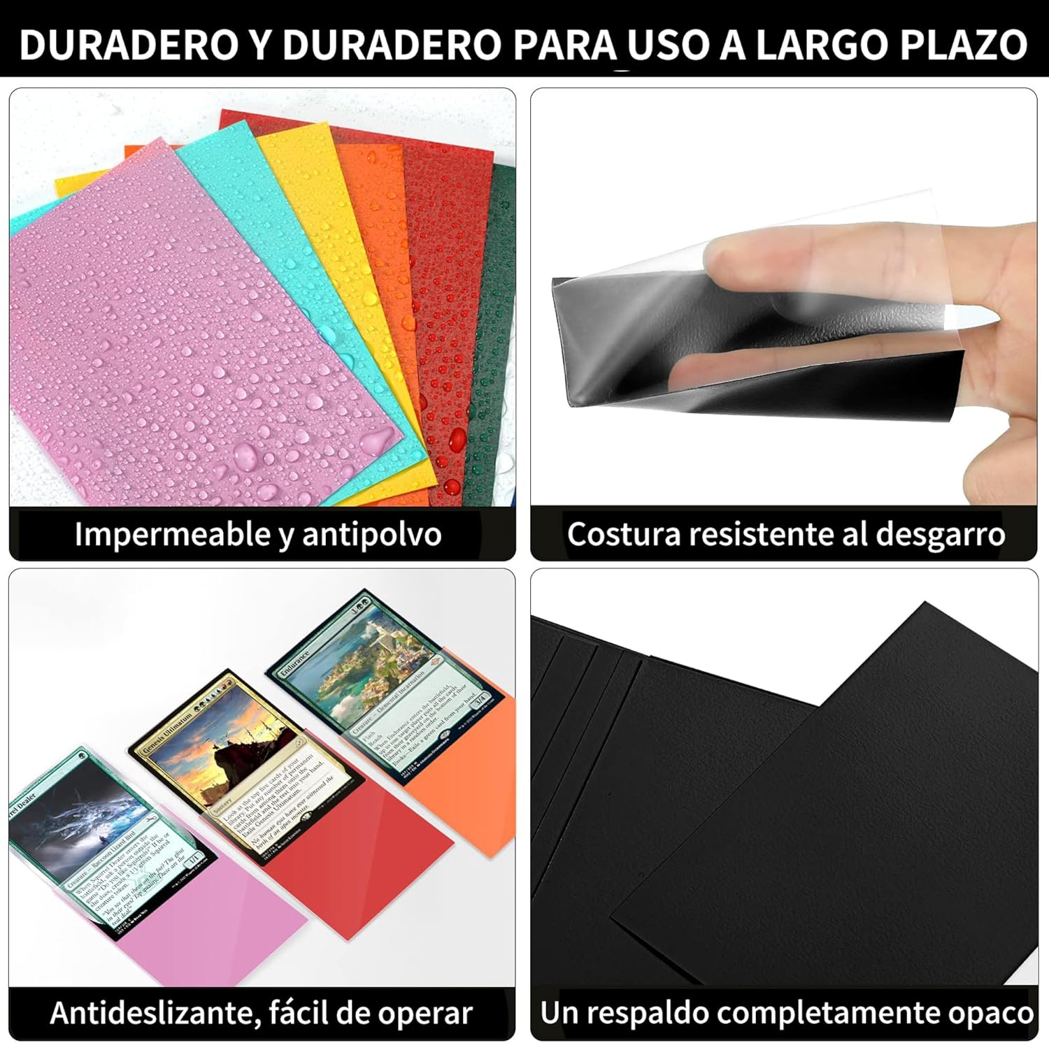 Black MTG Card Sleeves 200 Pack, Standard Card Sleeves Sturdy MTG Matte Back Finish, Perfect Shuffling - Protect All Your Trading Collectible Cards, Never Tear 66X91Mm image number 1