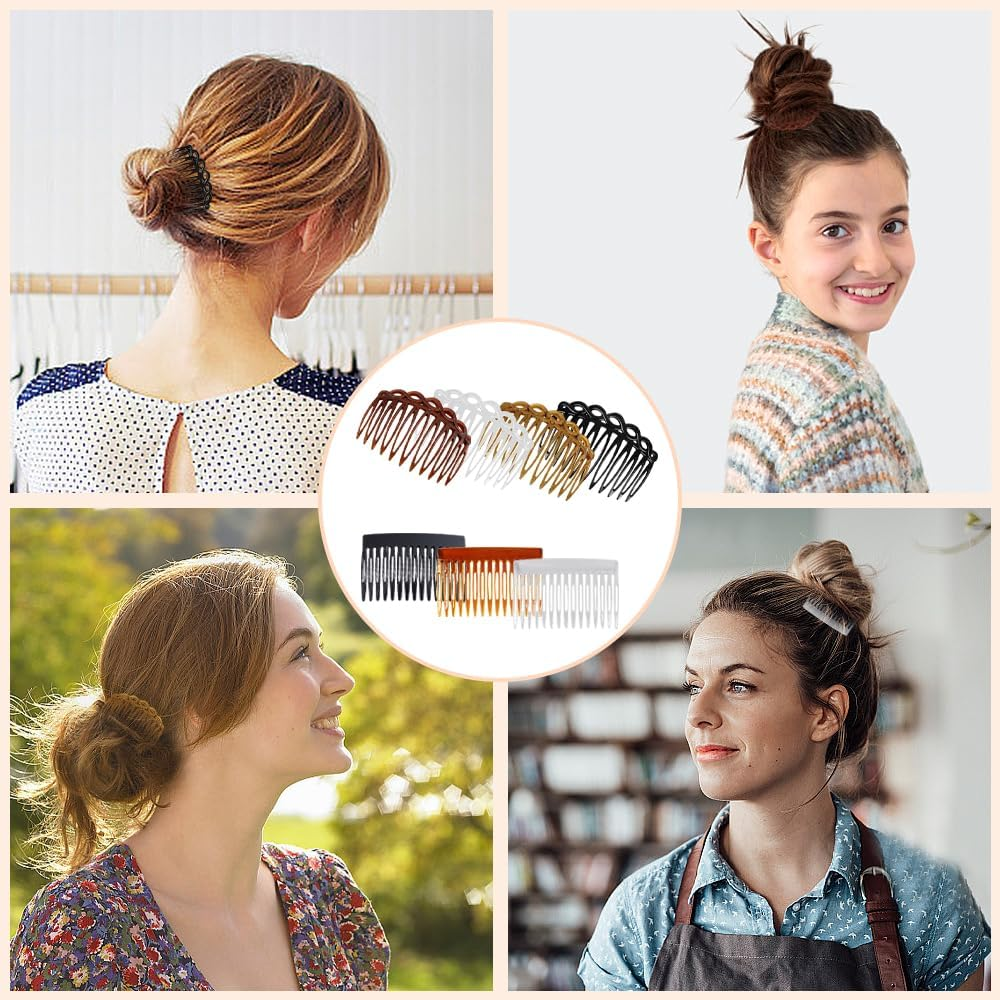TRKETK Pack of 11 French Side Combs Plastic Decorative Hair Comb Clips Teeth Side Parting Comb Hair Comb Accessory Set Women Twisted Hair Comb Decoration for Women Girls image number 3