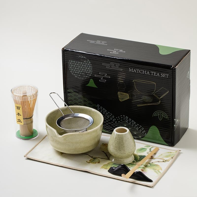 7 PCS Matcha Whisk Set, Japanese Household Matcha Tea Set Kit with Handcrafted Bamboo Whisk Matcha Scoop Matcha Stand Matcha Bowl for Matcha Tea Lovers image number 6