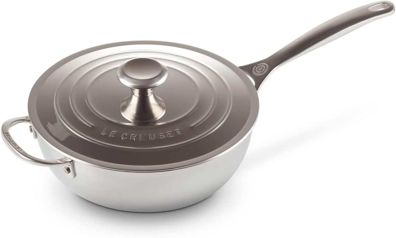 Le Creuset Signature European 3 Ply Stainless Steel 24Cm Chef Pan with Nonstick Coating Includes Lid image number 3