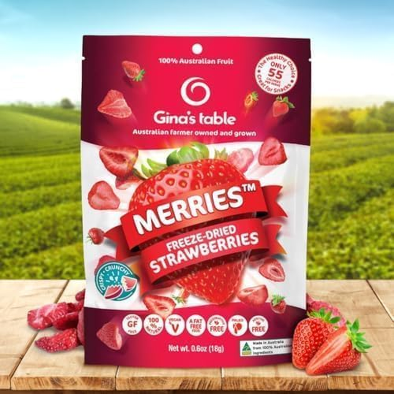 Gina&rsquo;S Table &ndash; Freeze Dried Fruit 18G Low Calorie Snacks for Kids & Adults &ndash; Natural Fruit Snacks &ndash; Freeze Dried Berries (Strawberry) &ndash; 10 Count image number 3