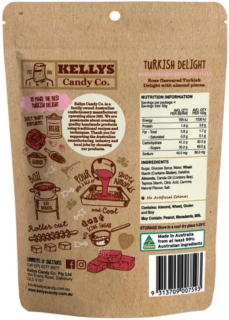 Kellys Candy Co Turkish Delight 200G image number 2