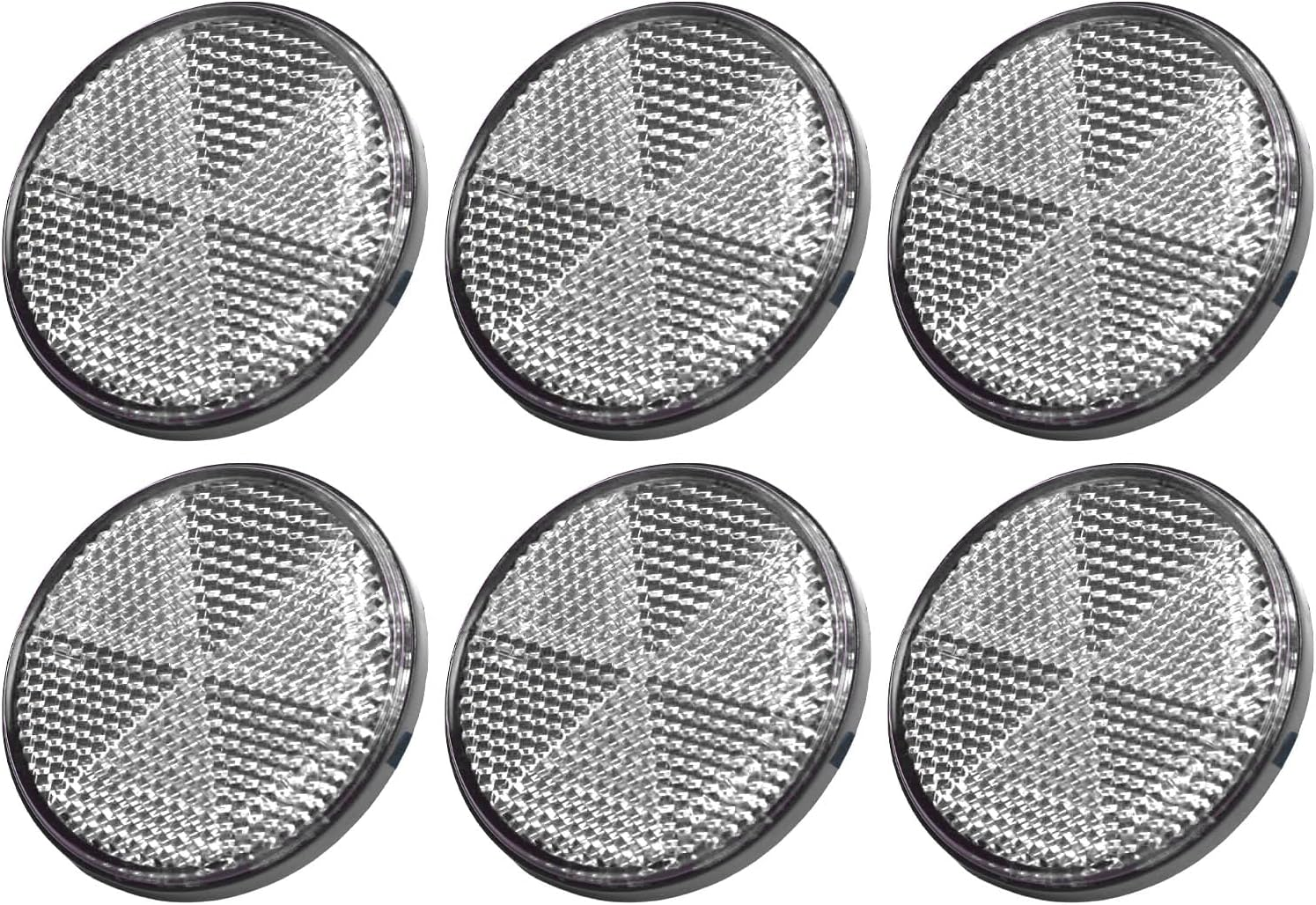 Premium Reflective round Safety Reflector, Truck Reflective Reflector 6Pcs 2.24In Self Adhesive for Mailboxes, Driveway, Tunnels, Post, Cars Trailer (White)