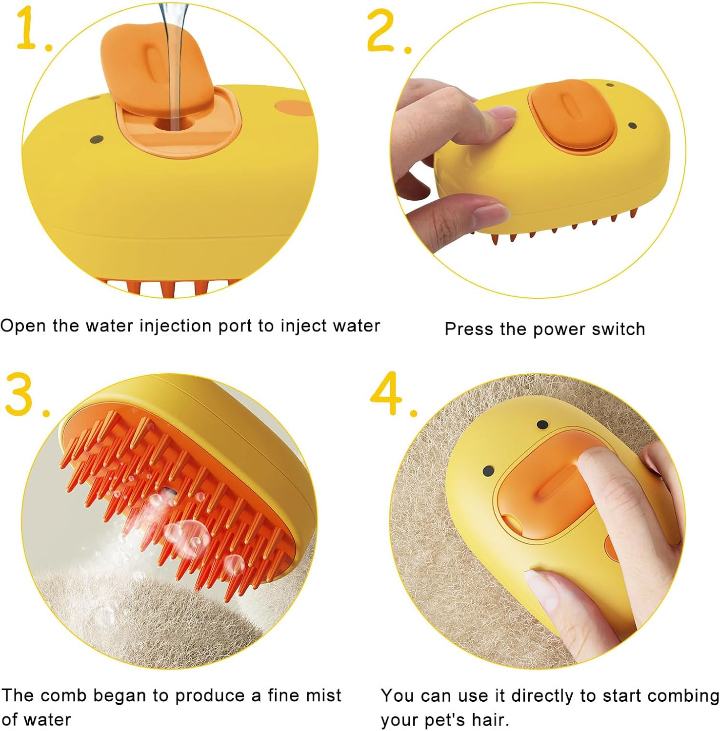 Cat Brush with Steam, Steamy Pet Brush, Dog Cat Brush with Water Steam Brush for Cats, Dogs, Pet Spray, Massage Comb, Cat Comb with Steam, Pet Comb, Fur Brush, Cat Hair Brush image number 3