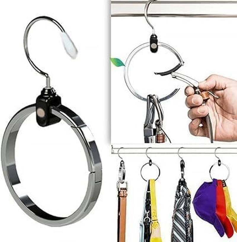 Multipurpose Closet Hanger Organizer Great Space Saver Cut Clutter in the Closet Perfect for Belts, Baseball Hats, Ties, Scarves, Purses and Much More Versatile Hanger 1Pcs (Silvery, One Size) image number 1