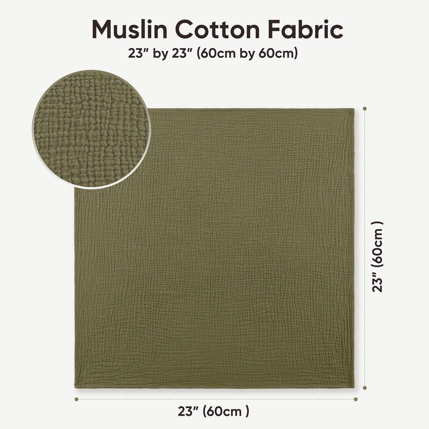 Bearmoss 100% Cotton Muslin Burp Cloths Sets 6 Pack Large Burping Clothes Extra Soft Absorbent 60X60Cm for Newborn Unisex Baby Girls and Boys (Gray Green) image number 6