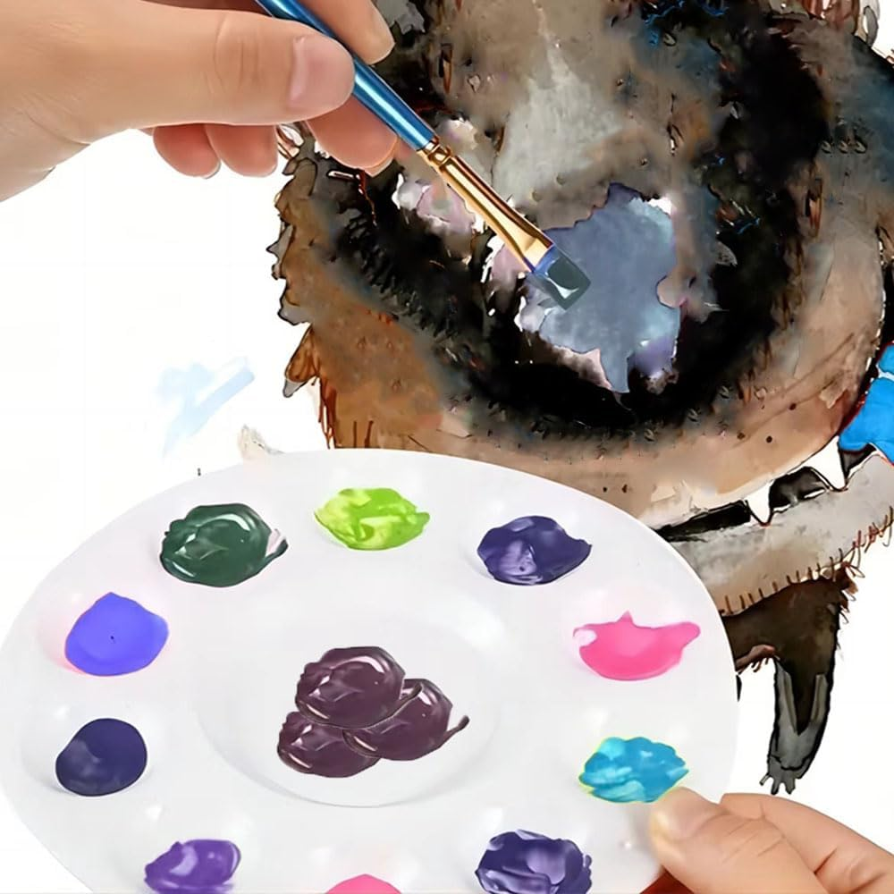 20 Pcs Paint Tray Palettes, Art Painting Palettes with 10 Wells for Oil Acrylic Watercolor DIY Craft Professional Art Painting, Paint Pallets for Watercolor Painting, Acrylic Painting, DIY Crafting image number 1