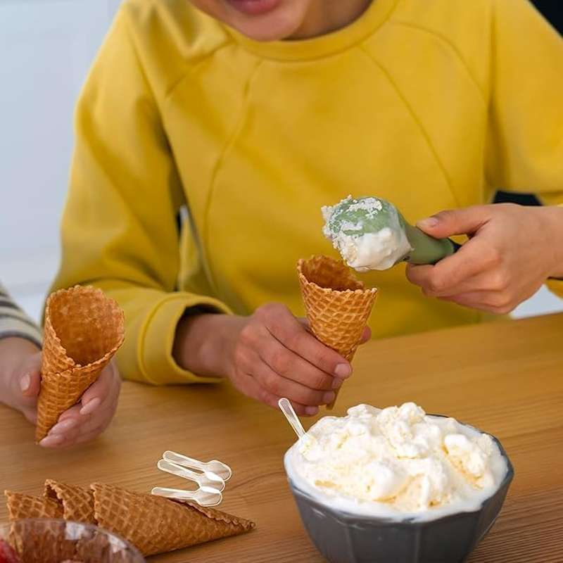 Roczential Small Plastic Spoons, 50 Pieces Transparent Mini Spoons for Ice Cream, Cake, Pudding, Yogurt (7.5Cm/2.95Inch) image number 6