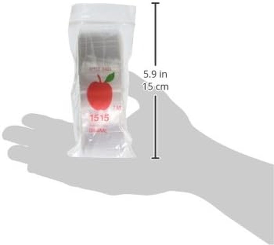 Apple Brand 1515 Clear Ziplock Bags, 1000 Count image number 1