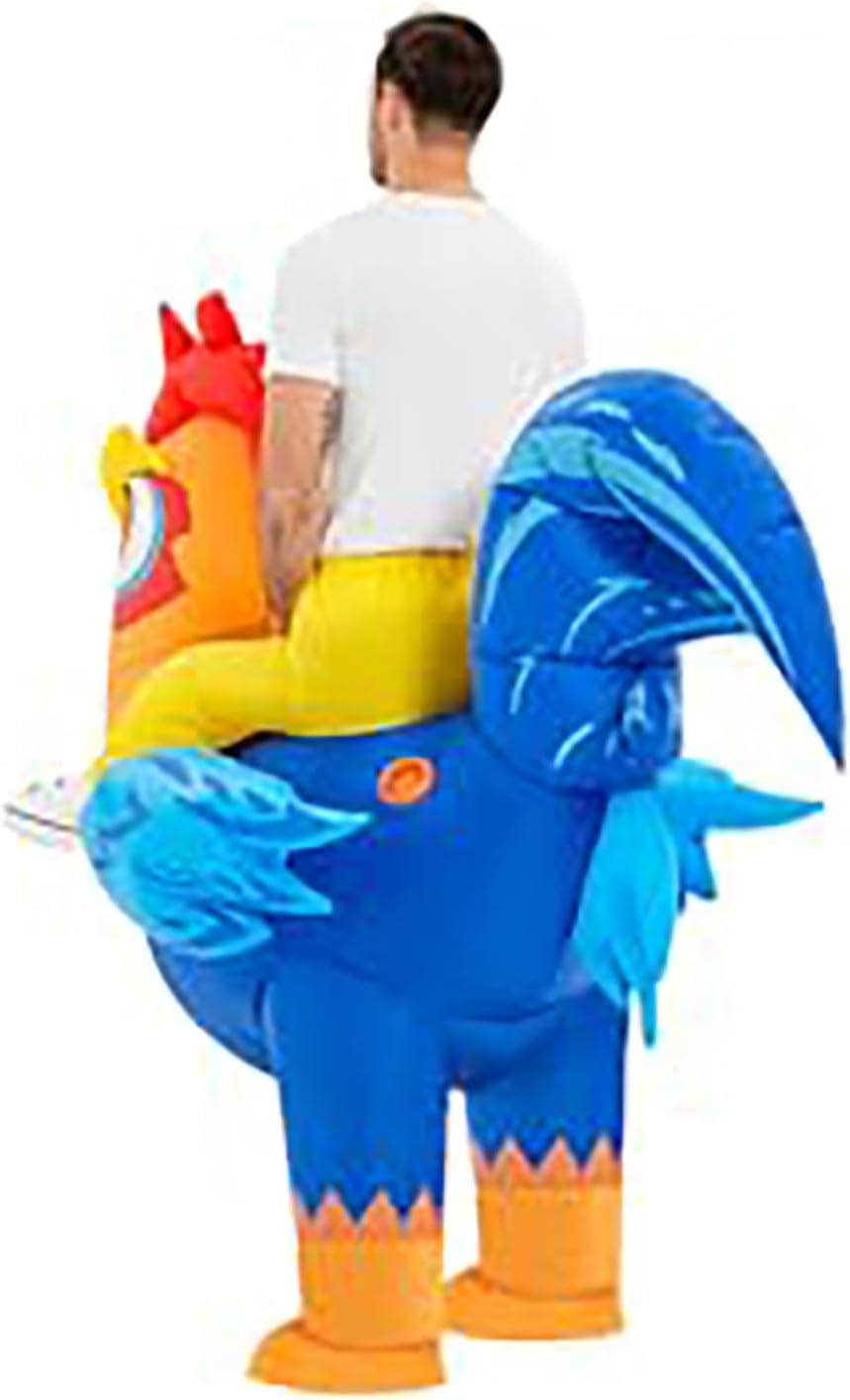 Kapeicamper Inflatable Chicken Costume - Funny Rooster Riding Halloween Blow up Costume for Men and Women image number 5