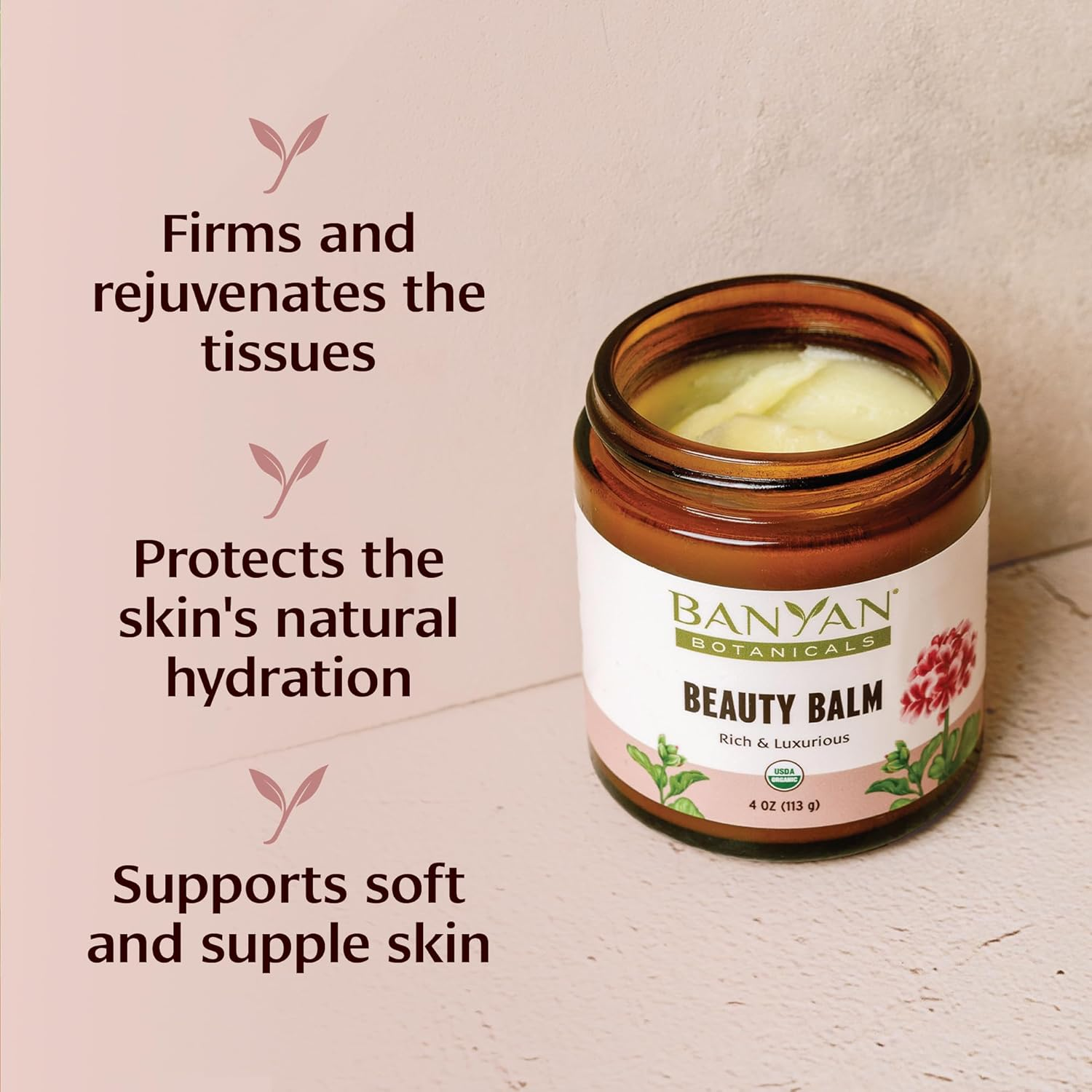 Banyan Botanicals Beauty Balm - USDA Certified Organic, 4 Oz - Shatavari & Rose Geranium To. image number 4