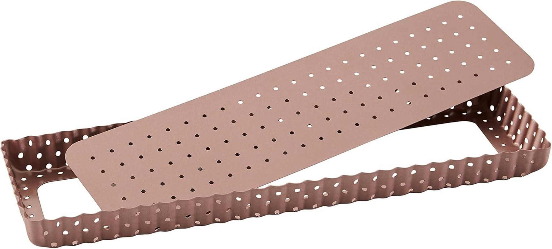 Wiltshire Perforated Rectangle Tart Pan, 26.5 X 11 Cm Diameter, Rose Gold image number 4