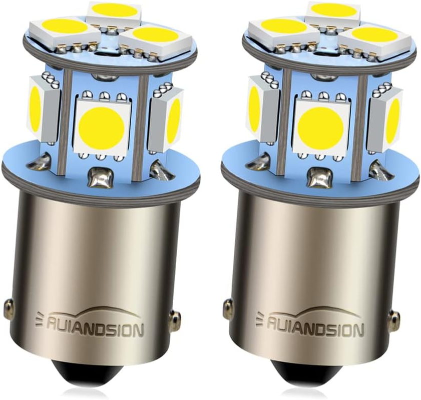 Ruiandsion 2Pcs 12V 1156 7506 BA15S LED Bulb Super Bright 5050 8SMD Chipset LED Replacement Bulb for Reverse Light Turn Signal Light Tail Light,Non-Polarity(White) image number 2