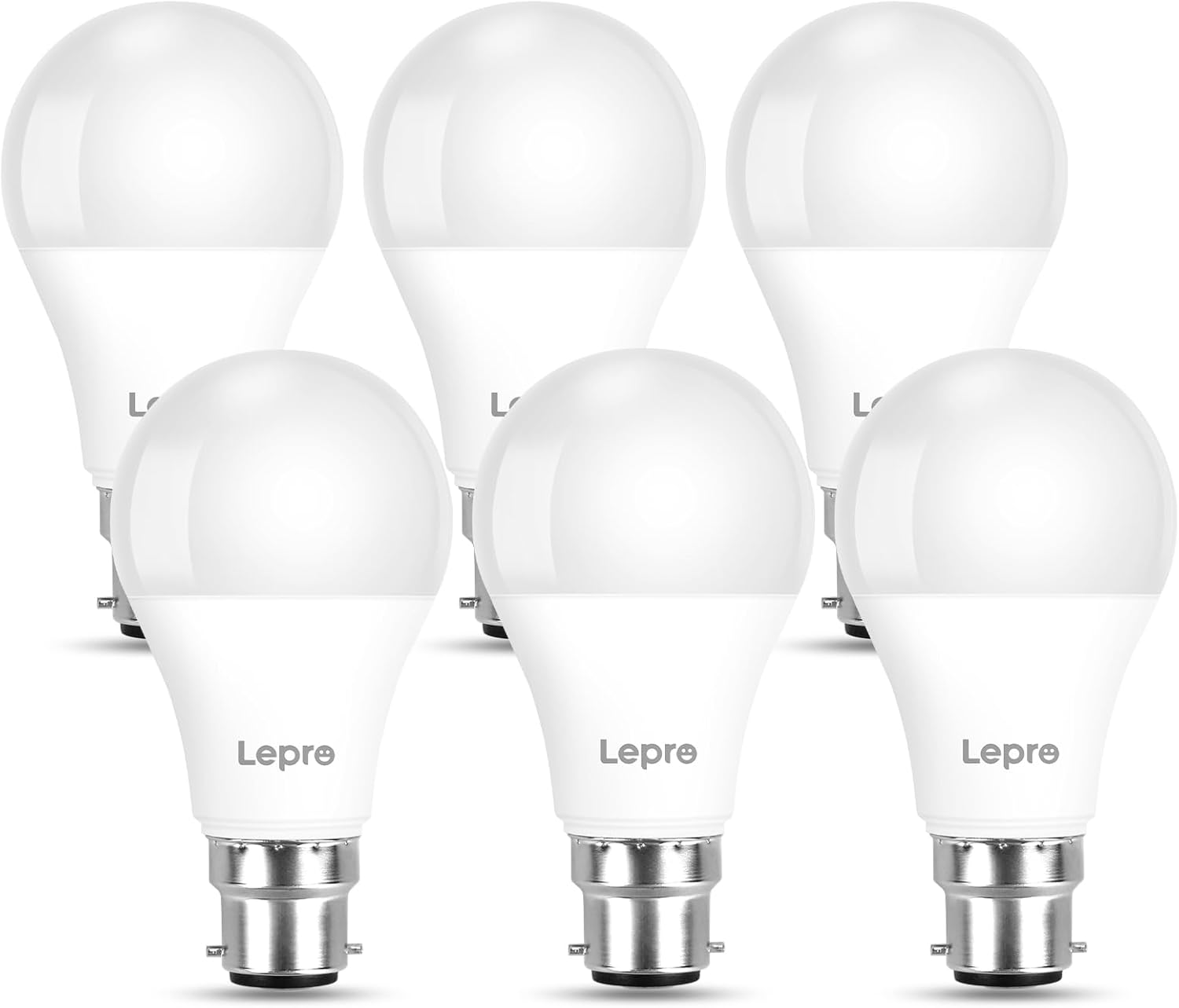 Lepro Bayonet Light Bulb, Cool White 6500K, 60W Equivalent, 8.5W 806LM B22 LED Bulb Daylight White, Energy Saving Light Bulbs Bayonet, Non-Dimmable, Pack of 6 image number 1