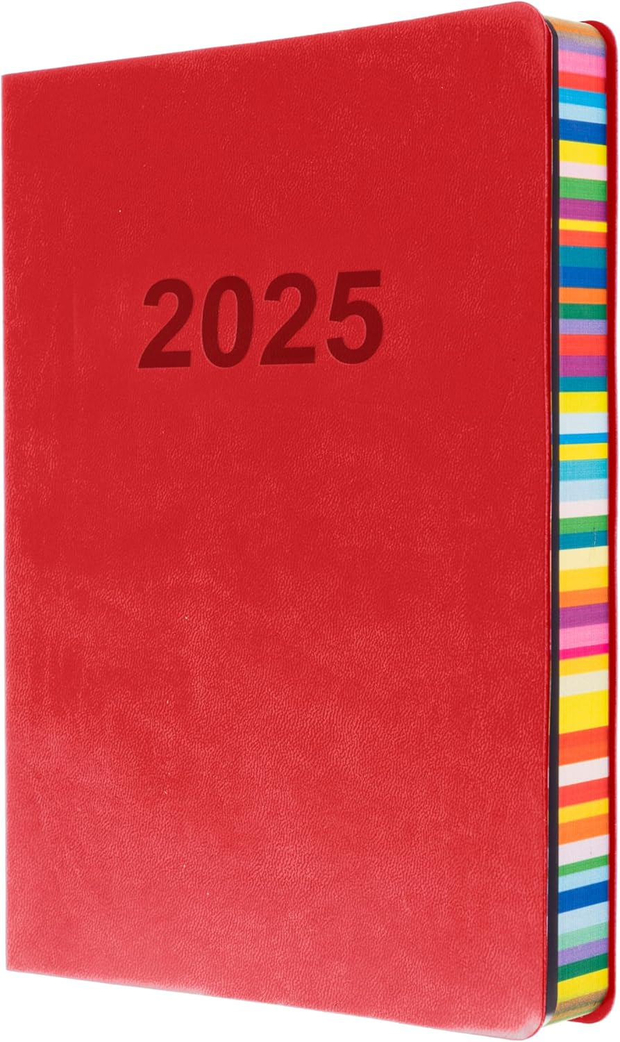 Collins Edge Rainbow 2025 Diary - A5 Day to Page Planner (With Appointments) - Light Blue - (ED151.U57-25) - Daily Planner with Soft Touch Covers and Coloured Page Edges