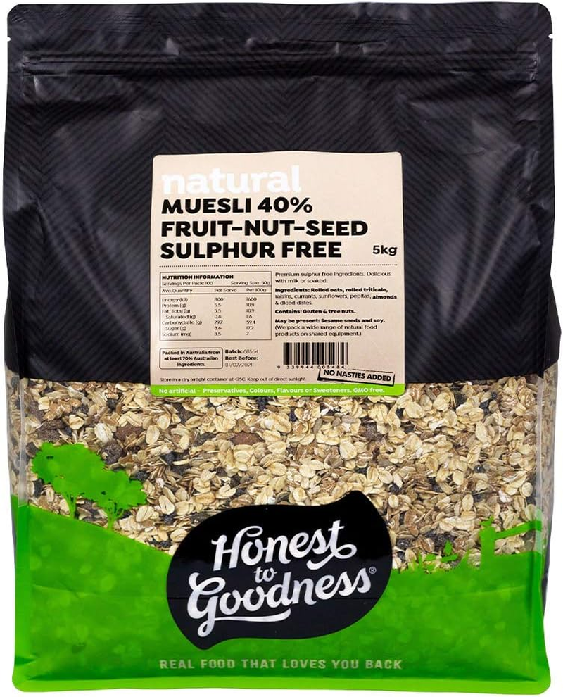 Honest to Goodness Sulphur Free Fruit & Nut Muesli, 5KG image number 3