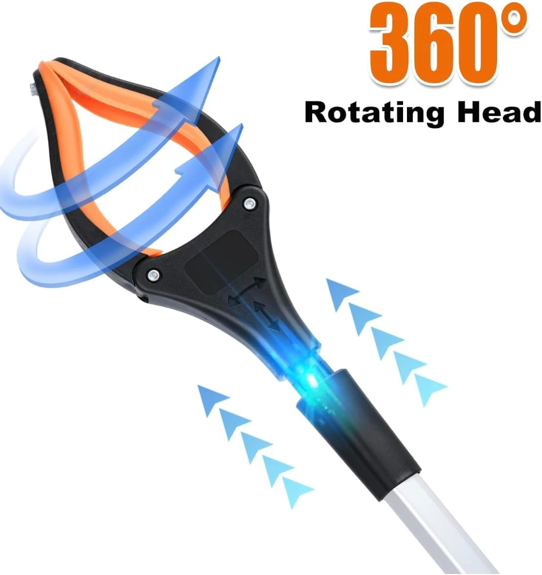 2-Pack Grabber Reacher Tool, 81 Cm Long Foldable Pick up Stick, 360-Degree Rotating Anti-Slip Jaw with Magnetic Grip, Orange image number 6