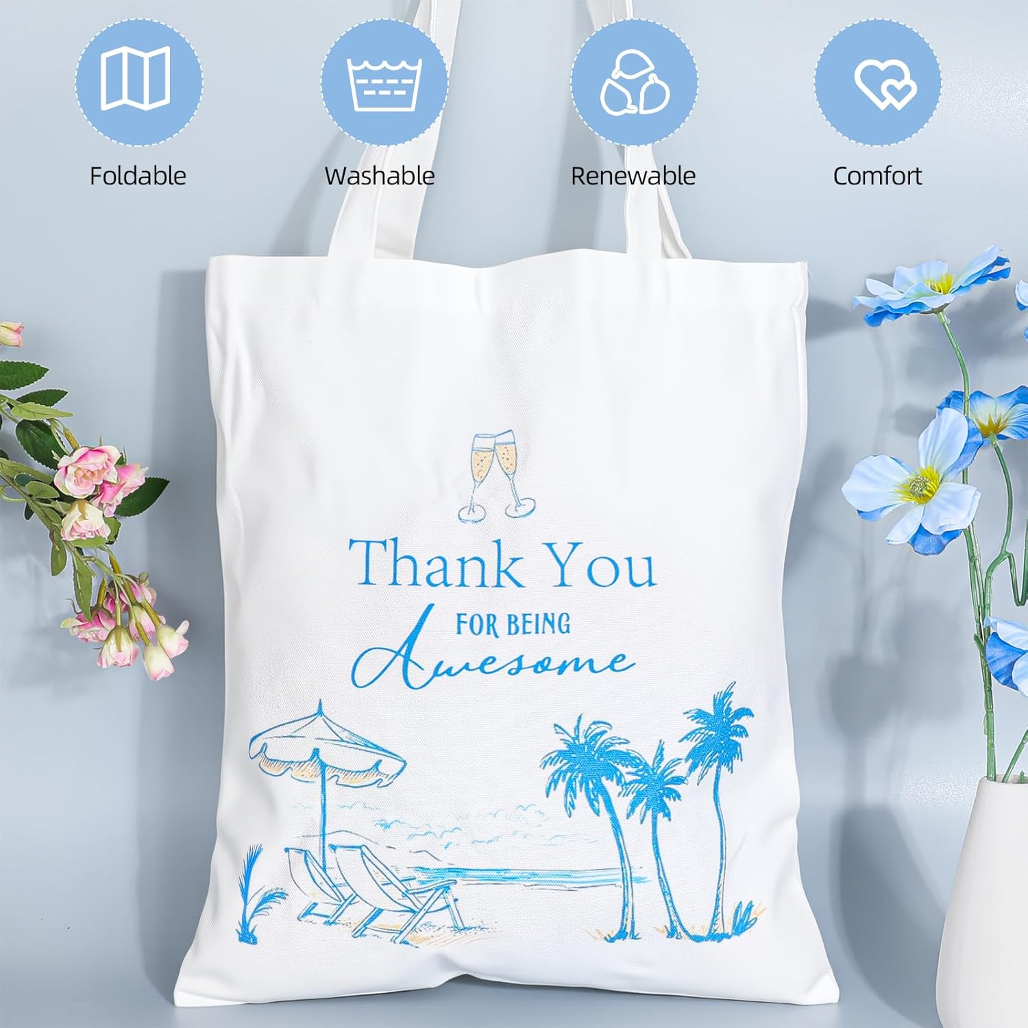 Pengtai Thank You Gift for Women,Appreciation Gift Set with Tote Bag, Stainless Steel Tumbler, Candle, Bath Bomb, Card, Lily of the Valley Decor & Basket for Boss,Teacher, Coworker, Friend image number 3