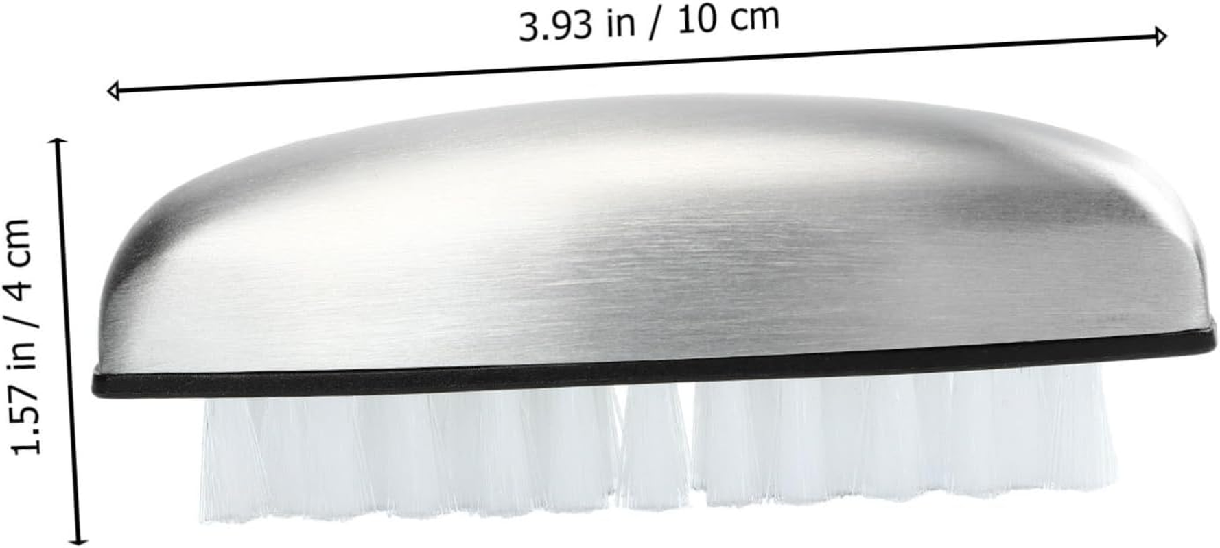 DINHEAROM Stainless Steel Nail Brush for Manicure Kitchen Cleaning Versatile Nylon Bristles for Mechanics Gardeners Home Use Easy Storage Comfortable Grip image number 2