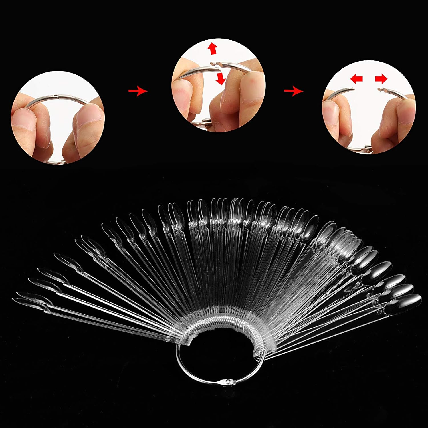 ZOENHOU 150PCS Transparent Nail Sticks, Plastic Nail Polish Sticks Nail Color Display Practice Nail Art Sample Sticks for Professional Use, Home DIY image number 1