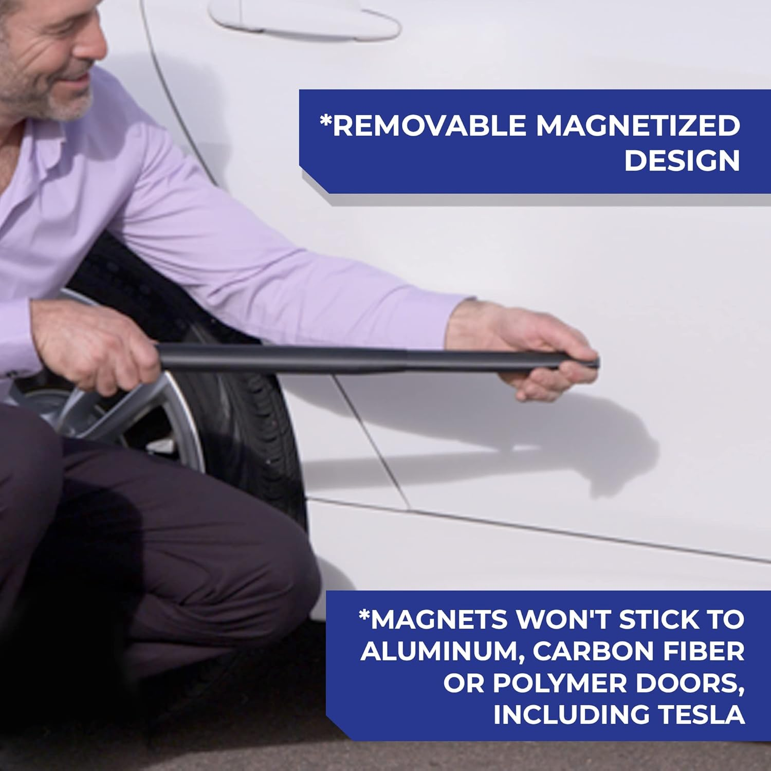 Dent Prevent Removable Magnetic Car Door Protector, 2-Pack Door Ding Protector for 2 Doors, Extendable to Fit All Car and Truck Doors with High Energy Magnets, Prevents Dents, Scratches and Dings image number 4