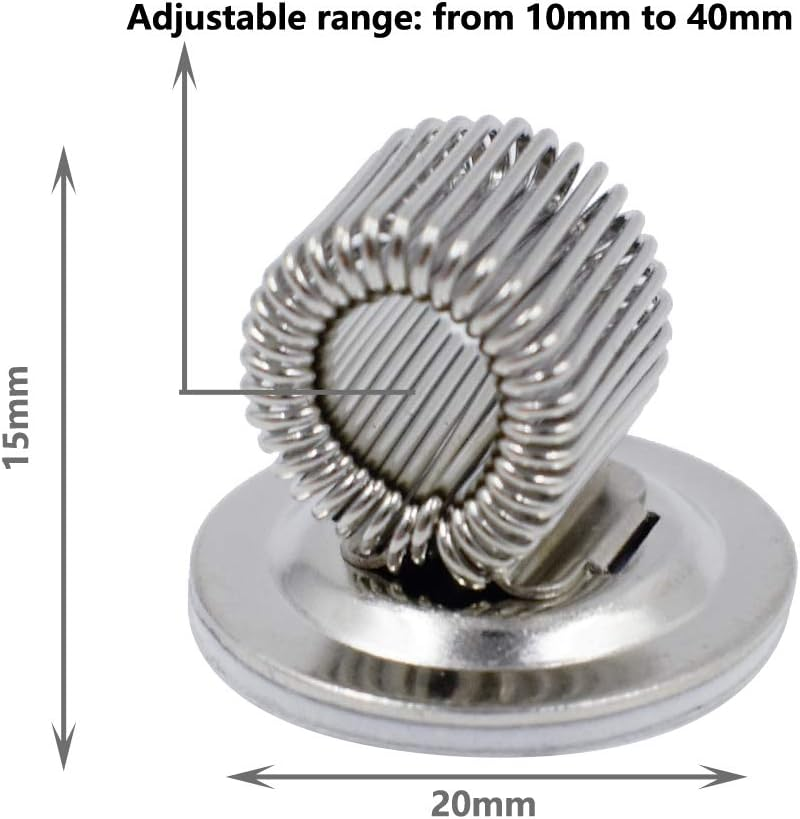 3 Pack Pen Holder Clips with Adjustable Spring Loop Magnetic Pen Clips Holder Adjustable Self Strong Adhesive Stainless Steel Pen Holder Clips for Home & Office