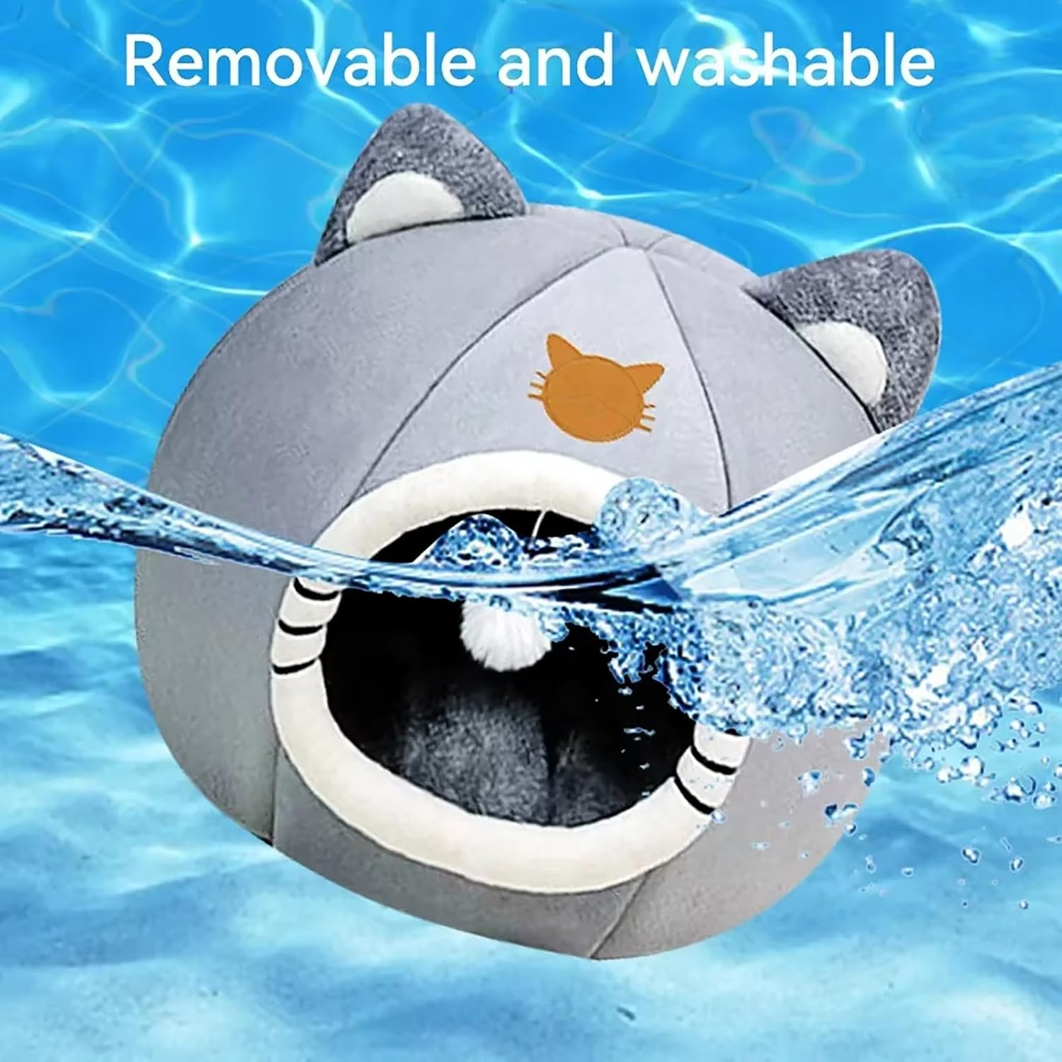 SHINGONE Removable Cat Bed 36X36X36CM for Indoor Cats Semi Closed Dog Cat Nest Snooze Cozy Sleeping Kennel Dog Beds Cat House for Cats Dog Kitten, L image number 4