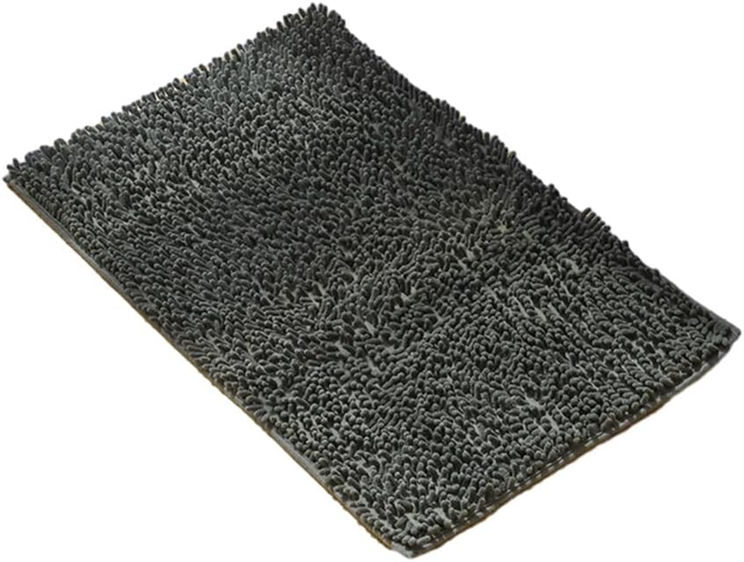 WUISOLQP Strong Water Absorption for Bathroom - Chenille Bath Rug Soft Texture Polyester Absorbent Floor Mat Bath Mat Bedroom, Red, 40Cm*60Cm