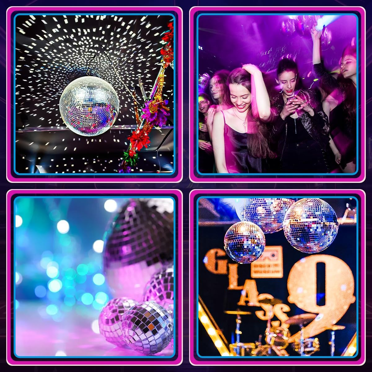 17 Pcs Mirror Disco Ball Ornament Reflective Hanging Disco Ball Decor Red Disco Ball Decorations for Christmas Tree Home Party Wedding Table Centerpiece - Gold image number 3