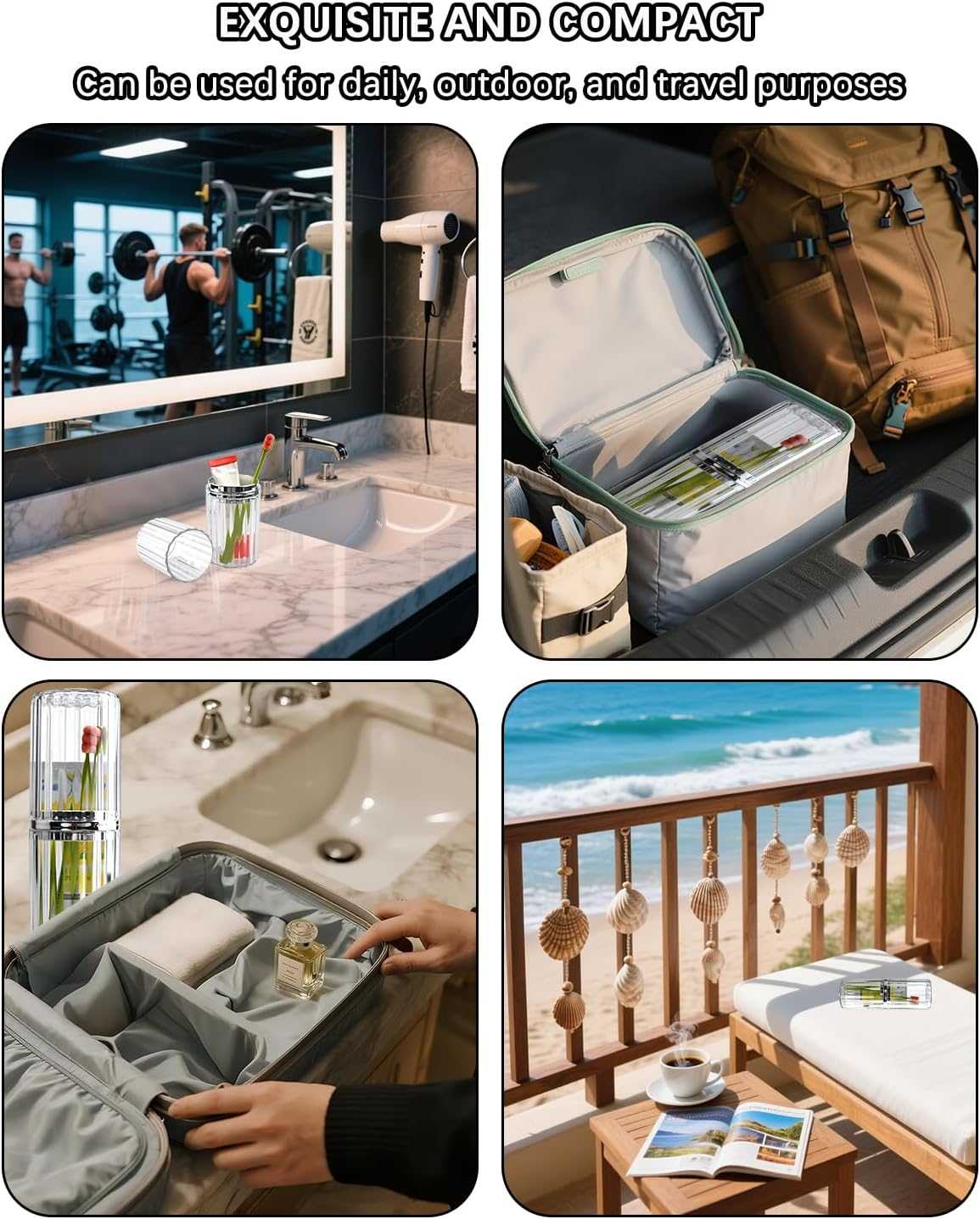 Travel Toothbrush Case, Travel Toothbrush Holder, Portable Toothpaste Storage Container for Business Trip School Camping Bathroom(Clear) image number 4