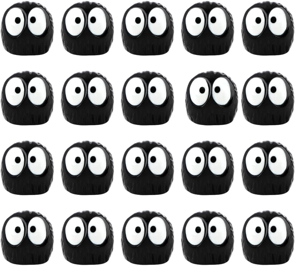 Cute Soot Sprites Car Decor - Ghibli Anime 20 Pcs Black Interior Accessories for Car Rearview Mirror & Dashboard, for Ghibli Fans