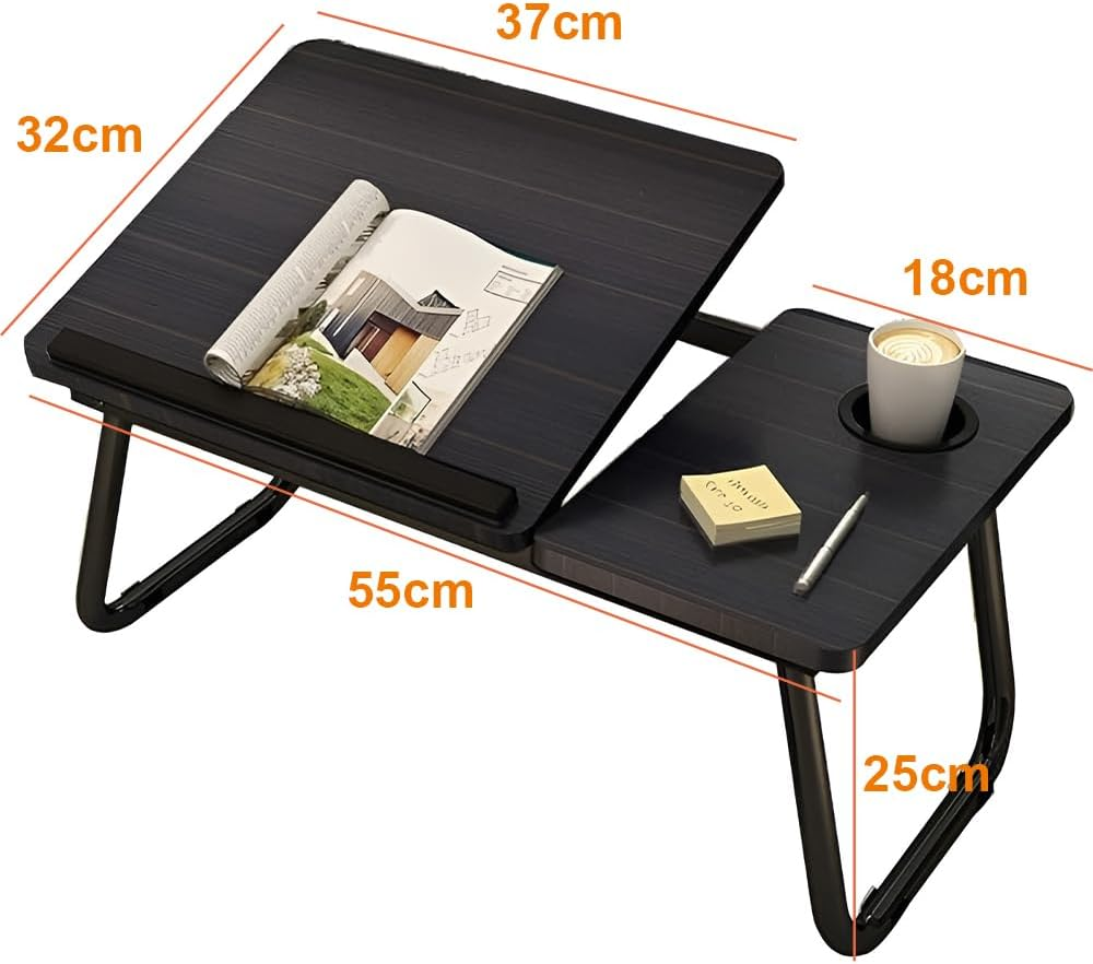 HHWRT Folding Bed Table, Foldable Laptop Table, Desktop 4-Speed Adjustable Angle, Portable Bed Desk, Foldable Table Legs for Eating, Working, or Reading in Bed, Perfect for Home, Office, Use image number 4