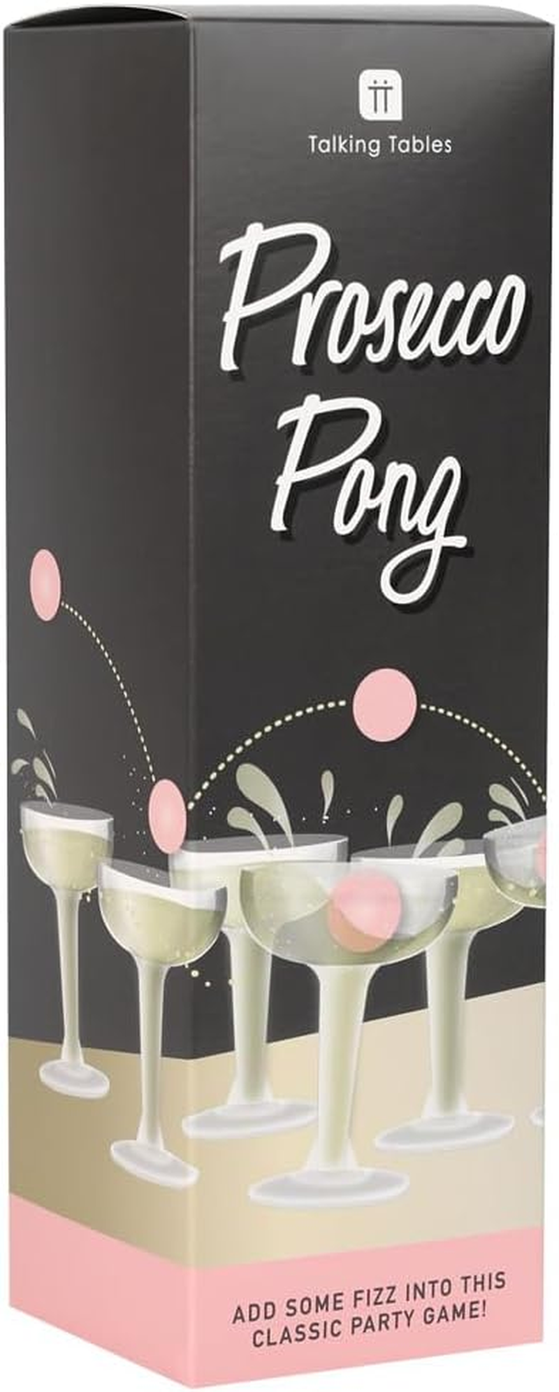 Talking Tables Prosecco Adult Drinking Includes Glasses & Ping Pong Balls | Games for Bachelorette Party, Girls Night, Birthday, Bridal Shower, NYE, Cham, 12 Glasses, Pink (Prose-Pong) image number 2