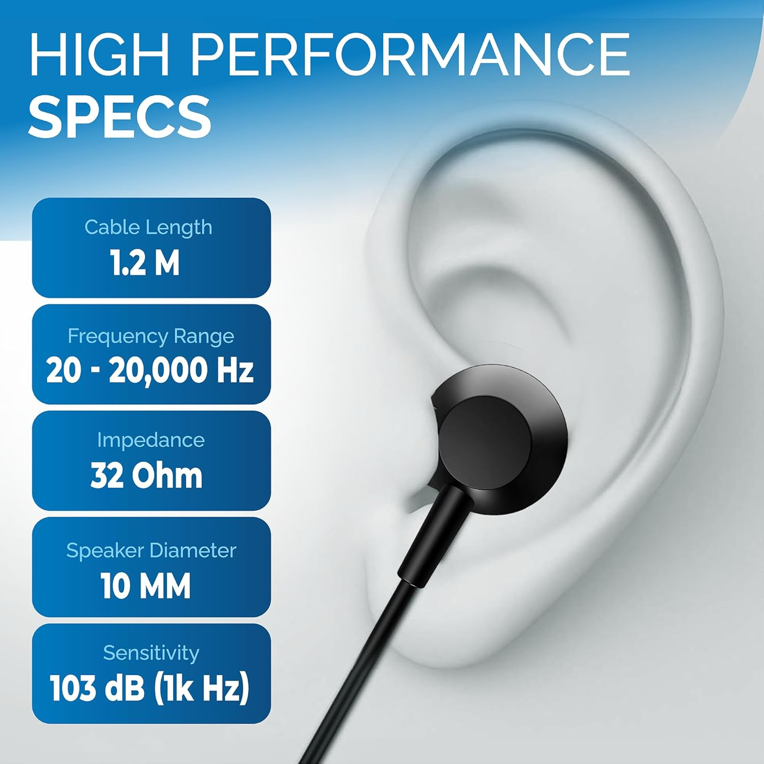Philips E1105BK Hifi In-Ear Headphones In-Ear Volume Control Black image number 2