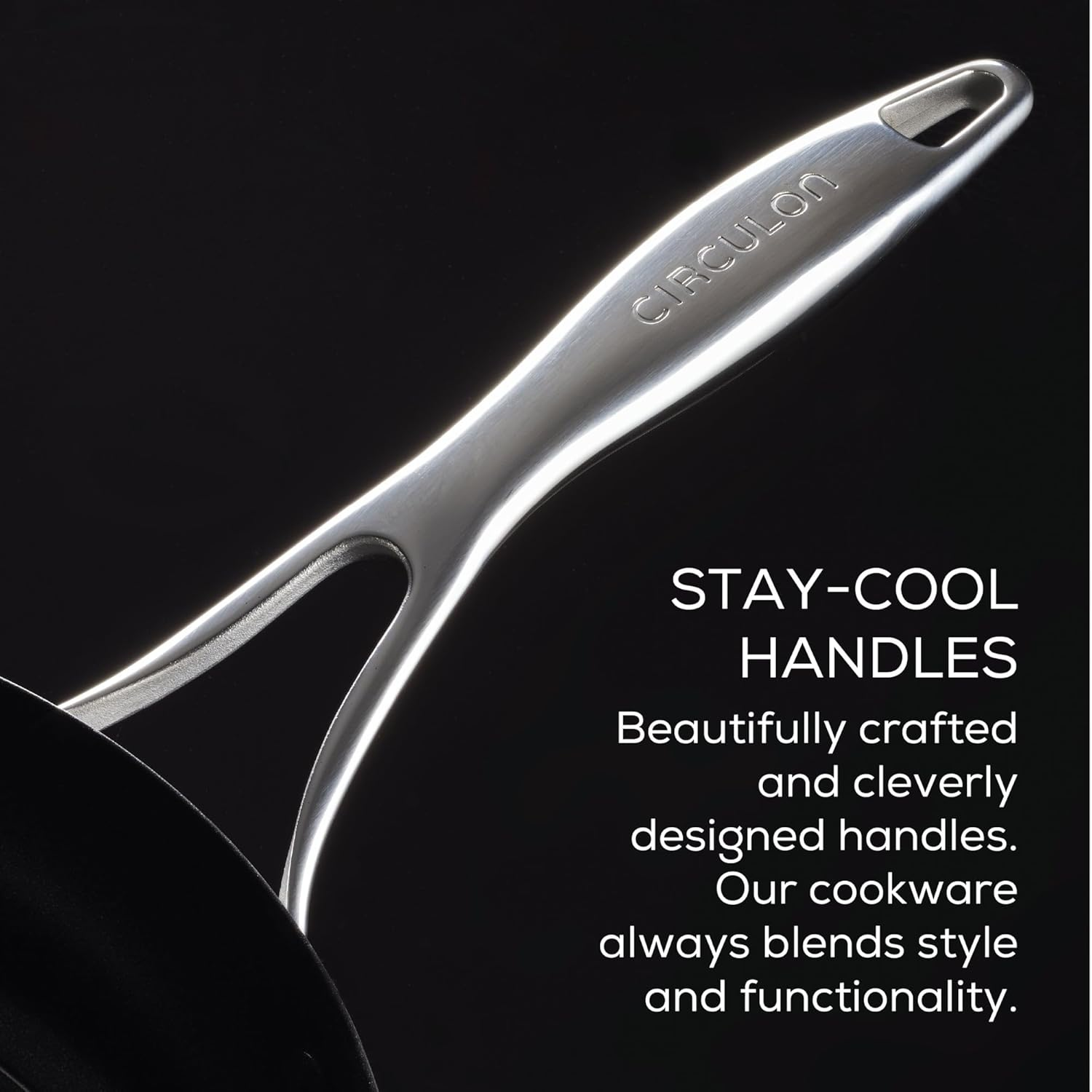 Circulon C-Series Hybrid Clad Stainless Steel Frypan 25Cm, Nonstick Induction Skillet, Steelshield Technology, Metal Utensil Safe, Oven & Dishwasher Safe, Silver