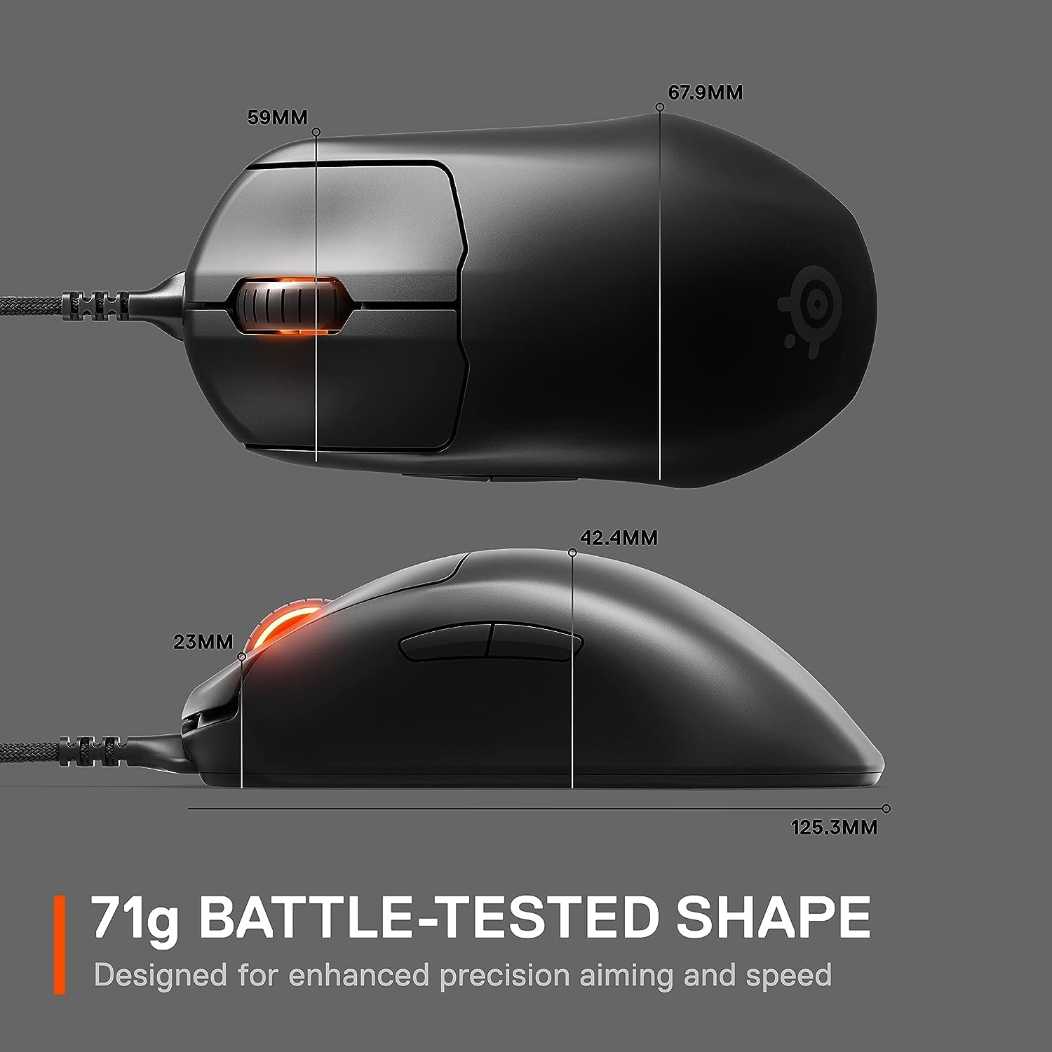 Steelseries Prime Wired 6-Button 69G Pro Esports Gaming Mouse - Lag-Free - 18K CPI Sensor - Magnetic Optical Switches - Prism 1-Zone RGB Illumination image number 5