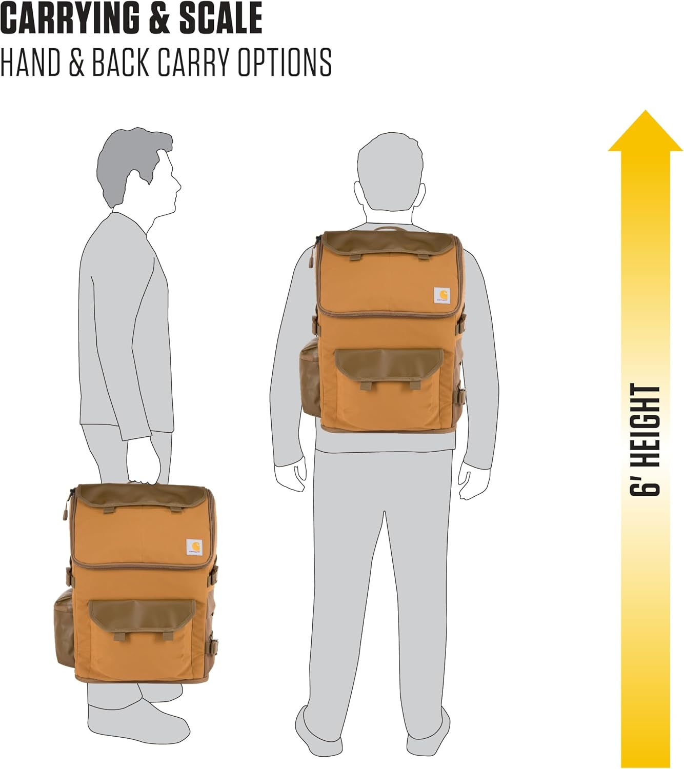 Carhartt 35L Nylon Workday Backpack, Durable Water-Resistant Pack with 15" Laptop Sleeve - Black image number 7