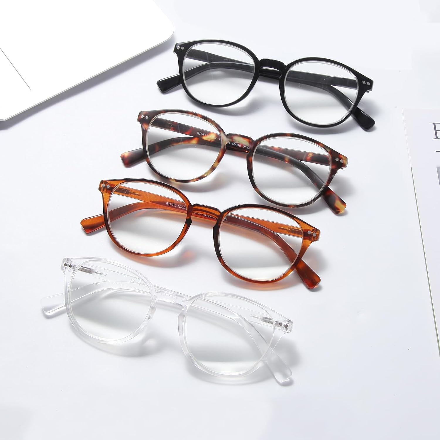 OKH Blue Light Blocking Glasses for Men Women Computer Gaming Glasses anti Glare anti Eye Trunk Reduce Headache Rectangle round Glasses with Spring Hinges, Turtle Round, Rotondi - Black Round image number 6