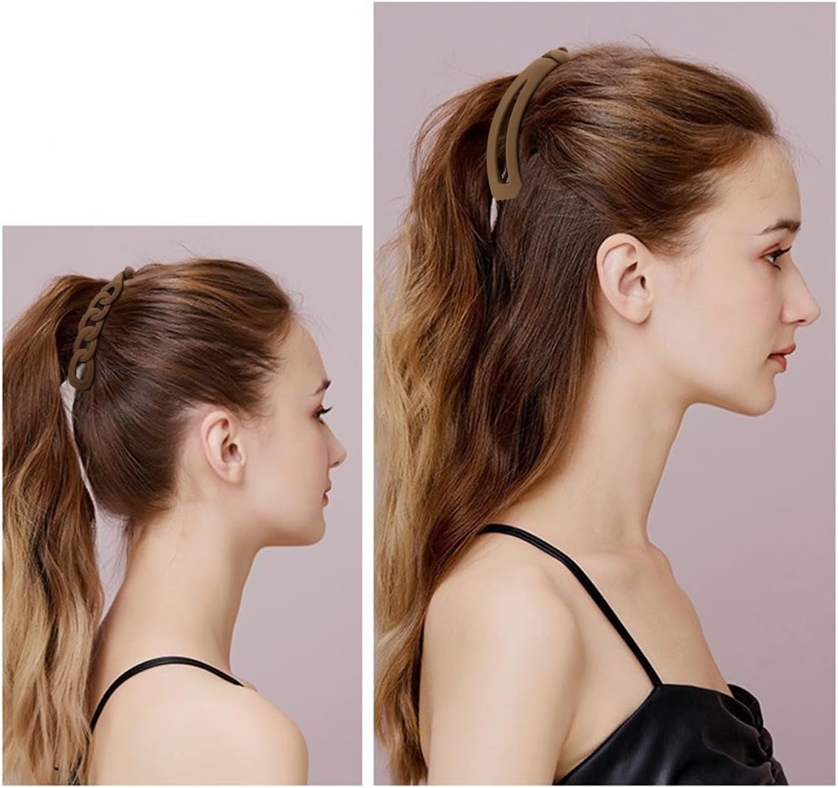 Hapdoo Hair Clips, 6PCS 5.1 Inch Hollow-Out Chain Banana Clips for Thick Hair, Matte Strong Hold Ponytail Bun Holder, Hair Jaw Clips Barrettes Styling Accessories for Women Girls image number 5