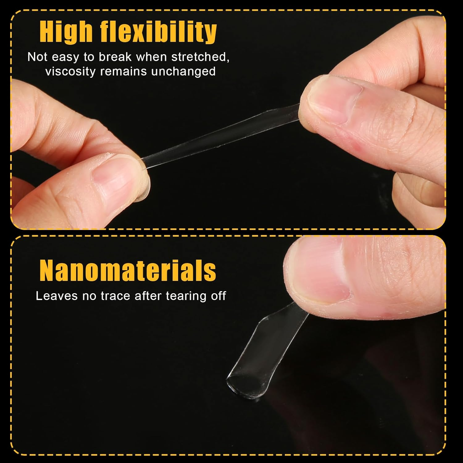 500Pcs Clear Mounting Putty, Removable Gel Glue Putty Museum Adhesive Tacky Putty Double Sided Sticky Dots Small Nano Putty No Trace Sticky Putty for Wall Hanging Poster Pictures Crafts (0.47X0.31") image number 1