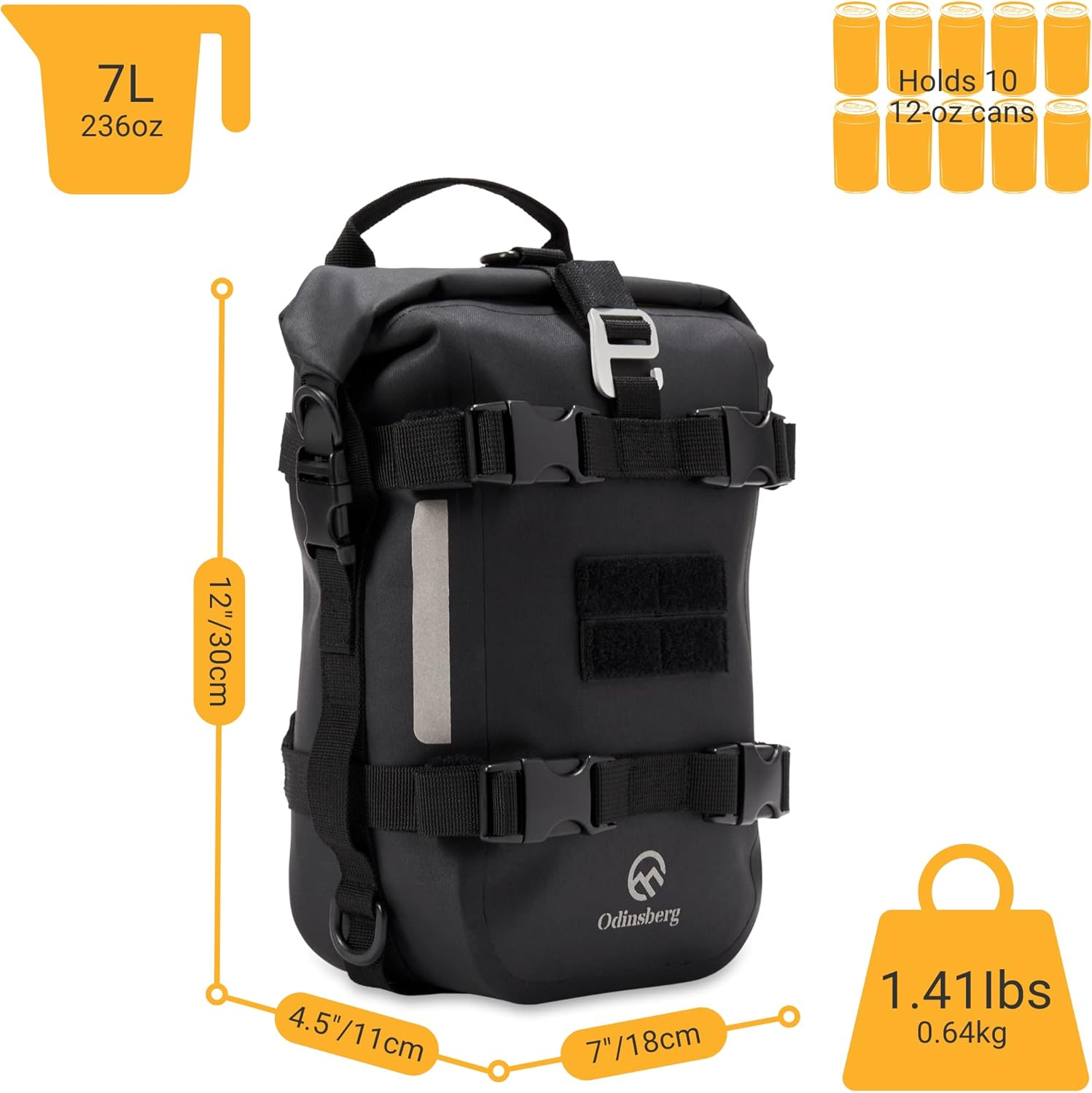 Waterproof Motorcycle Tail Bag 7L Motorcycle Dry Bag Crash Bar Bags Used as Motorcycle Luggage Bag Sissy Bar Bag Back Seat Saddle Bag Rack Fender Bag Pouch Dirt Bike Pack for Moto Enduro ATV image number 3