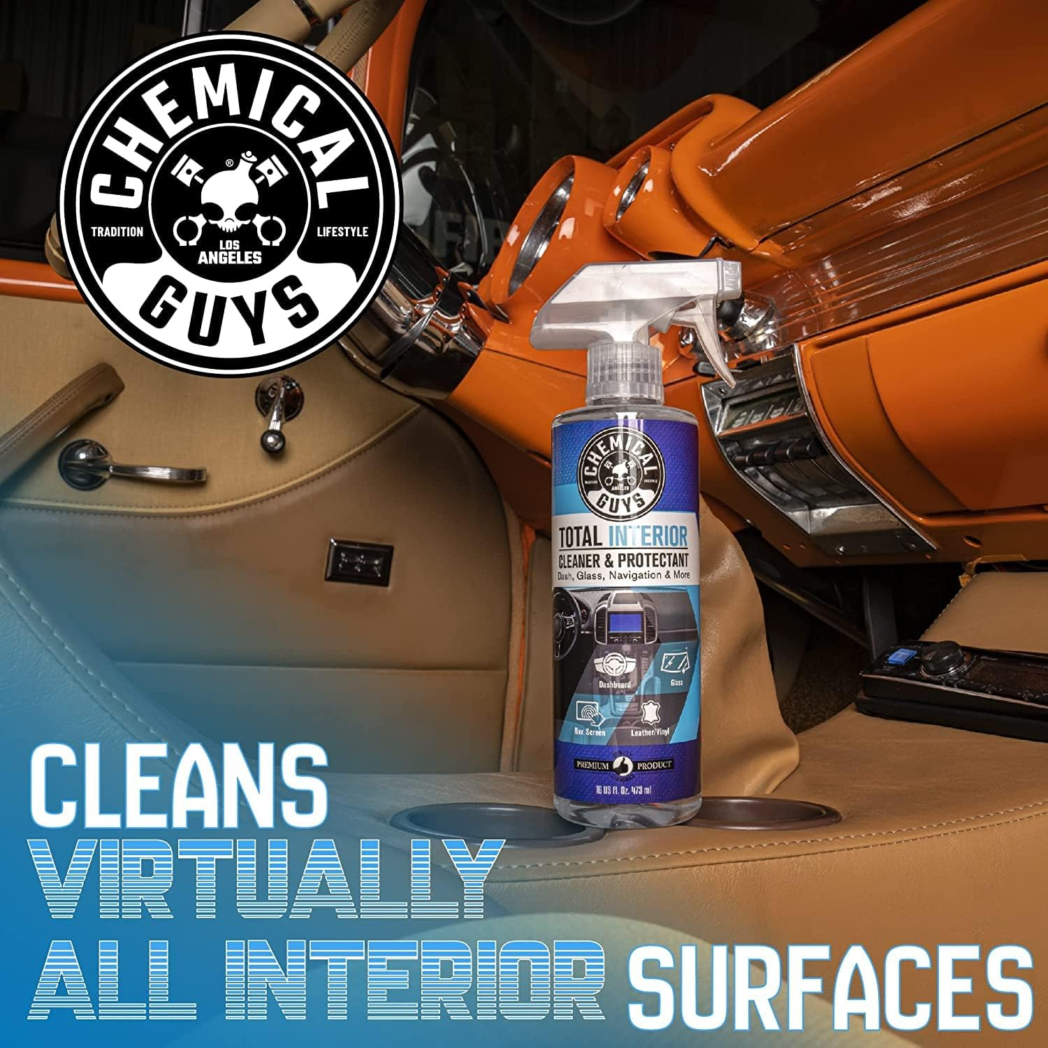 Chemical Guys Total Interior Cleaner & Protectant 473Ml + 3 Microfiber Towels &ndash; All-In-One Interior Car Cleaner for Leather, Vinyl, Plastic, Glass, Wood, Fabric &ndash; Safe for Cars, Suvs, Trucks, Rvs image number 2