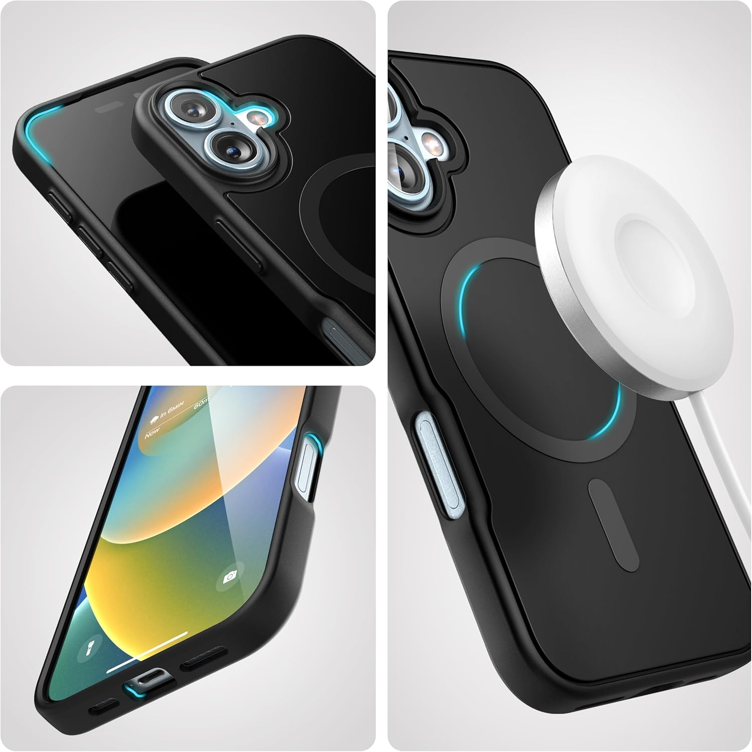 Encased Slimshield for Iphone 16 Case with Card Holder, (Compatible with Magsafe) Detachable Magnetic Wallet and Phone Cover - for Men (Black) image number 6