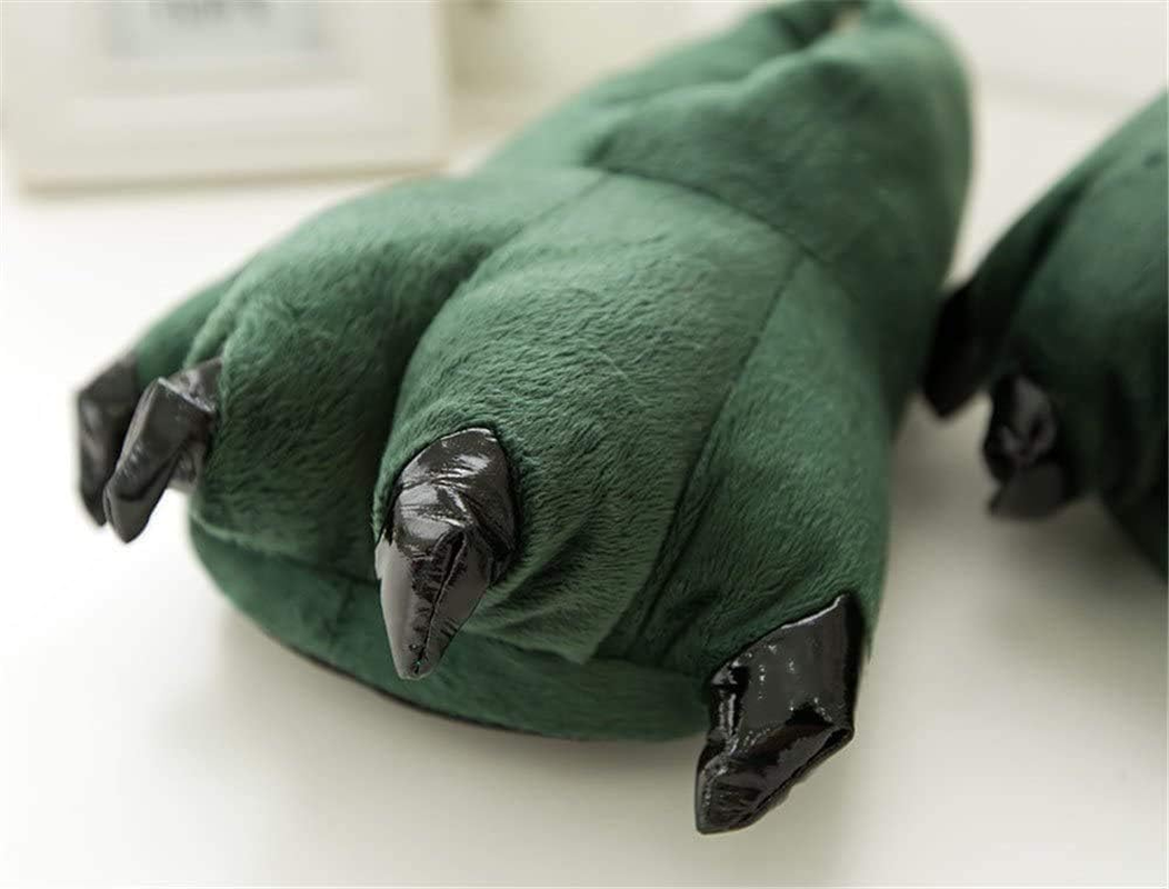 Fashionfits Unisex Soft Plush Home Slippers Animal Costume Paw Claw Shoes, Green, Large image number 5