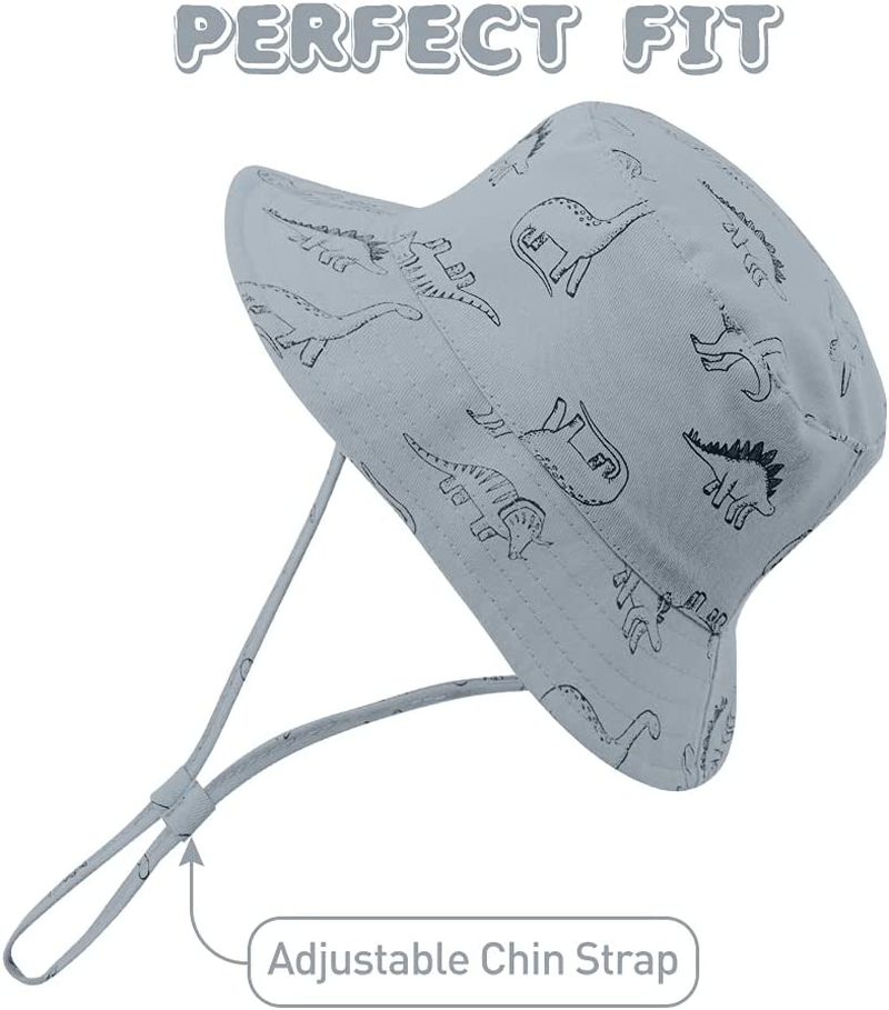 ORVINNER Baby Sun Hat Cotton, Toddler UPF 50+ Sun Protection Beach Bucket Hat Kids Boys Girls Wide Brim Summer Play Hat image number 5