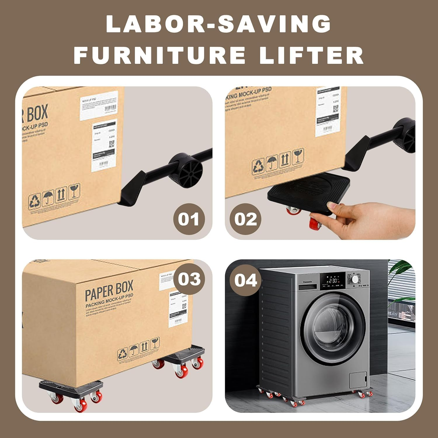 Mtxorvix 5 Pack Furniture Mover with Wheels and Furniture Lifter Set, 360&deg; Rotation Wheels Furniture Dolly Moving Tool for Easy Moving Heavy Furniture,Refrigerator,Sofa,Cabinet,Bed,300 Kg Capacity