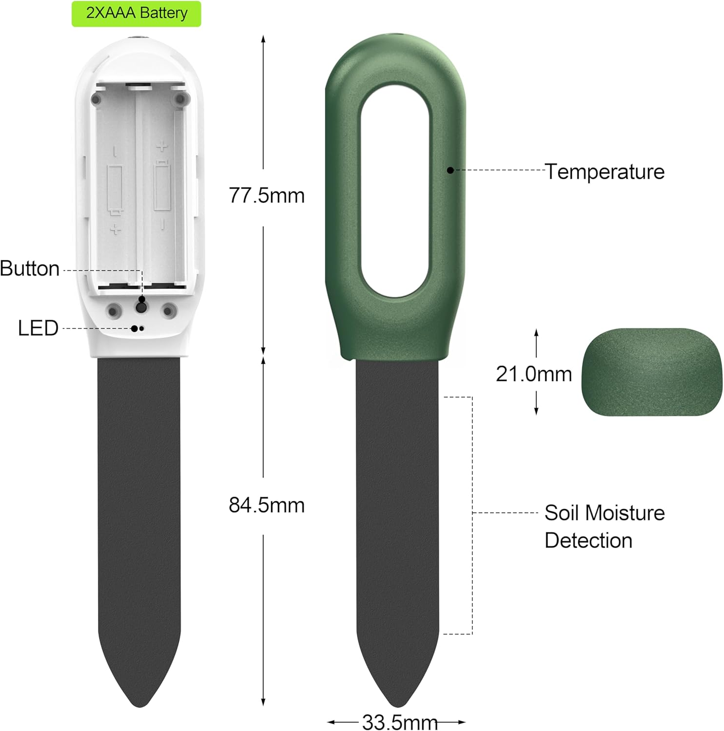 Smart Zigbee Soil Moisture & Temperature Sensor &ndash; Indoor Plant Monitor Compatible with Tuya Smartlife App &ndash; Requires Zigbee Hub &ndash; High Accuracy Soil & Ambient Monitoring for Smart Home Gardening image number 2