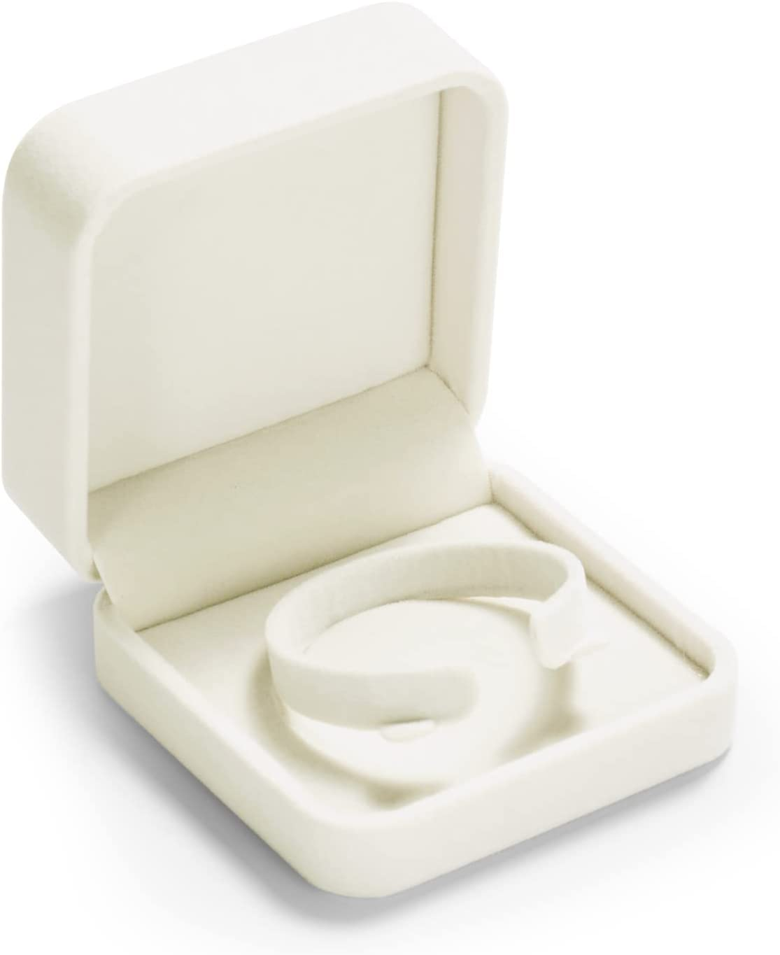 Oirlv Velvet Bracelet Gift Boxes Ring Box White Bangle Gift Box Long Chain Jewelry Boxes Bracelets Display Case for Engagement Wedding Birthday Mom Presents Mothering Sunday - Bracelet Box image number 3