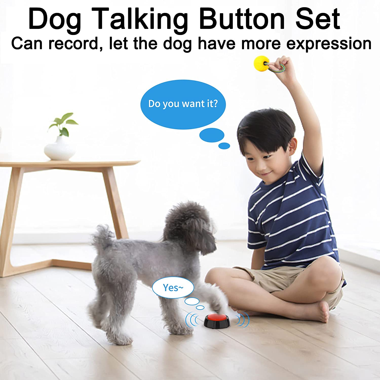 Dog Buttons for Communication Voice Recording Buttons Dog for Words Talking and Answer Buttons Personalized Sound Answering Buzzer Best Toys for Dog Tranning (8 Pack) image number 2